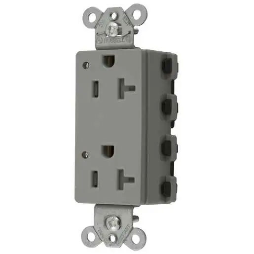 Bryant Hubbell Wiring Device-Kellems SNAPConnect Decorator Receptacle 20A/125V LED Tamper-Resistant Gray (SNAP2162GYLTRA)