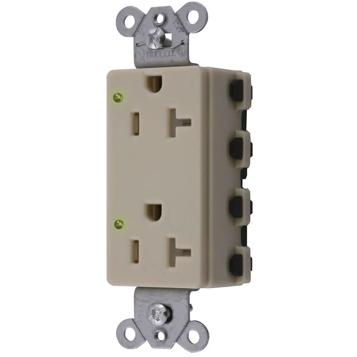 Bryant Hubbell Wiring Device-Kellems SNAPConnect Decorator Receptacle 20A/125V LED Tamper-Resistant Ivory (SNAP2162ILTRA)