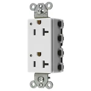 Bryant Hubbell Wiring Device-Kellems SNAPConnect Decorator Receptacle 20A/125V LED White (SNAP2162WL)