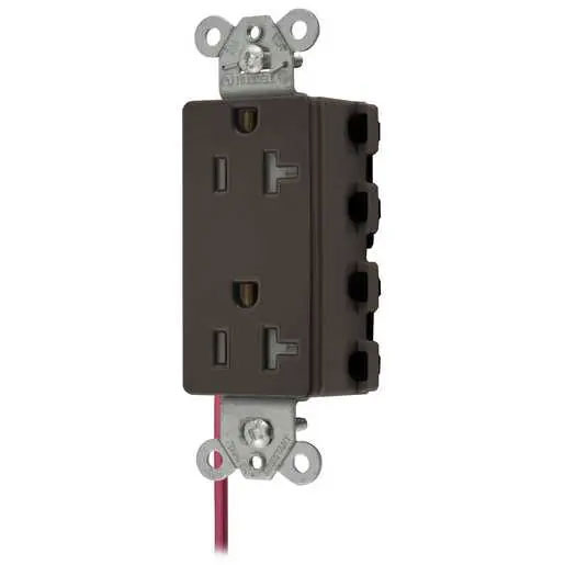 Bryant Hubbell Wiring Device-Kellems SNAPConnect Decorator Receptacle 20A/125V Split Circuit Tamper-Resistant Brown (SNAP2162SCTRA)