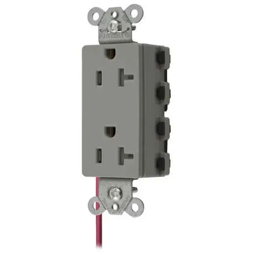 Bryant Hubbell Wiring Device-Kellems SNAPConnect Decorator Receptacle 20A/125V Split Circuit Tamper-Resistant Gray (SNAP2162GYSCTRA)