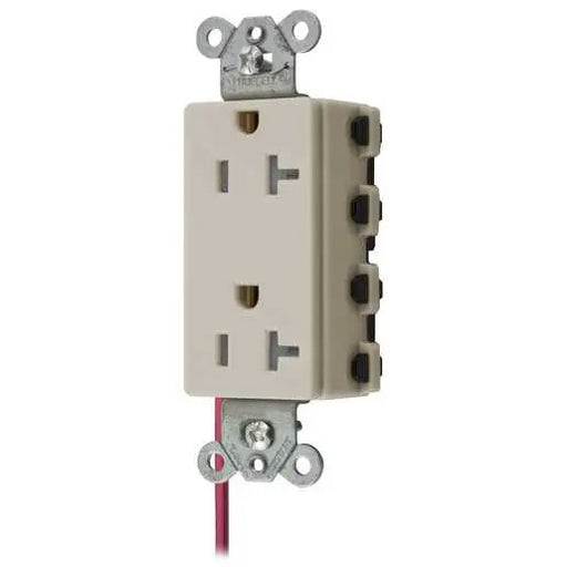 Bryant Hubbell Wiring Device-Kellems SNAPConnect Decorator Receptacle 20A/125V Split Circuit Tamper-Resistant Light Almond (SNAP2162LASCTRA)