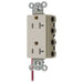 Bryant Hubbell Wiring Device-Kellems SNAPConnect Decorator Receptacle 20A/125V Split Circuit Tamper-Resistant Light Almond (SNAP2162LASCTRA)