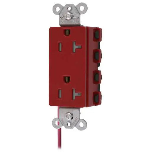 Bryant Hubbell Wiring Device-Kellems SNAPConnect Decorator Receptacle 20A/125V Split Circuit Tamper-Resistant Red (SNAP2162RSCTRA)
