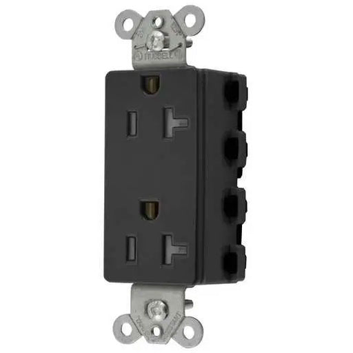 Bryant Hubbell Wiring Device-Kellems SNAPConnect Decorator Receptacle 20A/125V Tamper-Resistant Black (SNAP2162BKTRA)