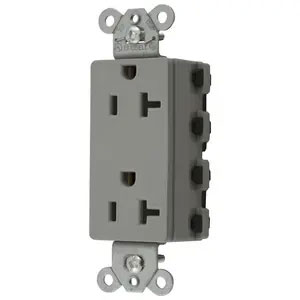 Bryant Hubbell Wiring Device-Kellems SNAPConnect Decorator Receptacle 20A/125V USA Gray (SNAP2162GYNA)