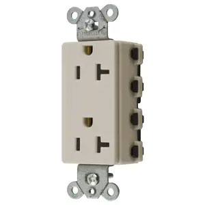 Bryant Hubbell Wiring Device-Kellems SNAPConnect Decorator Receptacle 20A/125V USA Light Almond (SNAP2162LANA)