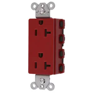 Bryant Hubbell Wiring Device-Kellems SNAPConnect Decorator Receptacle 20A/125V USA Red (SNAP2162RNA)