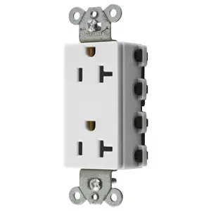 Bryant Hubbell Wiring Device-Kellems SNAPConnect Decorator Receptacle 20A/125V USA White (SNAP2162WNA)