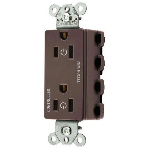 Bryant Hubbell Wiring Device-Kellems SNAPConnect Decorator Receptacle Controlled 15A 125V Brown (SNAP2152C2)