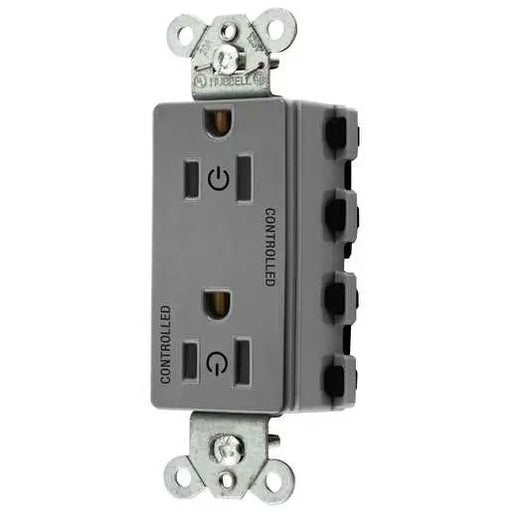 Bryant Hubbell Wiring Device-Kellems SNAPConnect Decorator Receptacle Controlled 15A 125V Gray (SNAP2152C2GY)