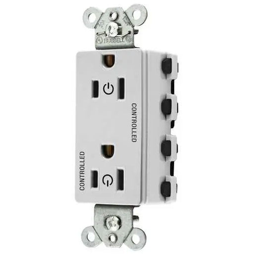Bryant Hubbell Wiring Device-Kellems SNAPConnect Decorator Receptacle Controlled 15A 125V White (SNAP2152C2W)