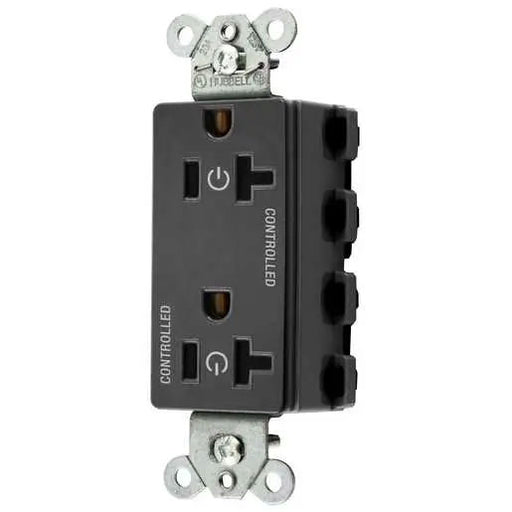 Bryant Hubbell Wiring Device-Kellems SNAPConnect Decorator Receptacle Controlled 20A 125 Black (SNAP2162C2BK)