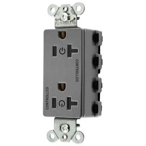 Bryant Hubbell Wiring Device-Kellems SNAPConnect Decorator Receptacle Controlled 20A 125 Gray (SNAP2162C2GY)