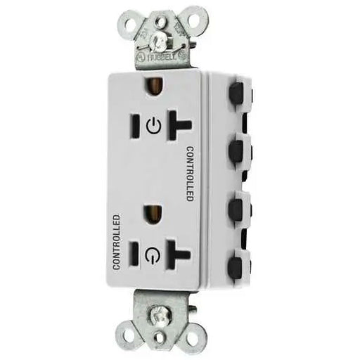 Bryant Hubbell Wiring Device-Kellems SNAPConnect Decorator Receptacle Controlled 20A 125 White (SNAP2162C2W)