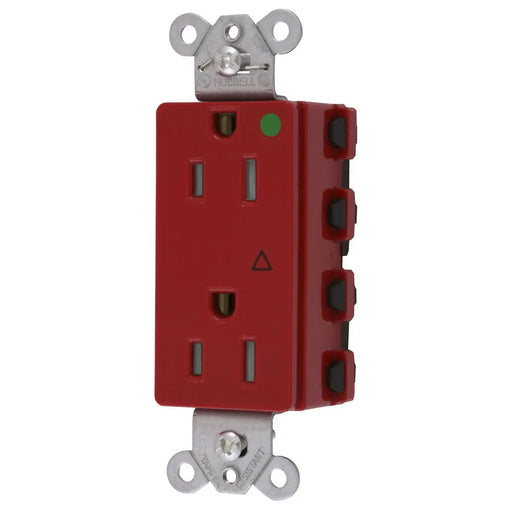 Bryant Hubbell Wiring Device-Kellems SNAPConnect Decorator Receptacle Hospital Grade 15A/125V Isolated Ground Tamper-Resistant Red (SNAP2172RIGTRA)