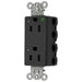 Bryant Hubbell Wiring Device-Kellems SNAPConnect Decorator Receptacle Hospital Grade 15A/125V LED Black (SNAP2172BKL)