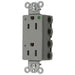 Bryant Hubbell Wiring Device-Kellems SNAPConnect Decorator Receptacle Hospital Grade 15A/125V LED Gray (SNAP2172GYL)