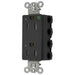 Bryant Hubbell Wiring Device-Kellems SNAPConnect Decorator Receptacle Hospital Grade 15A/125V LED Tamper-Resistant Black (SNAP2172BKLTRA)