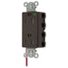Bryant Hubbell Wiring Device-Kellems SNAPConnect Decorator Receptacle Hospital Grade 15A/125V Split Circuit Tamper-Resistant Brown (SNAP2172SCTRA)