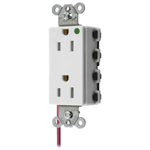 Bryant Hubbell Wiring Device-Kellems SNAPConnect Decorator Receptacle Hospital Grade 15A/125V Split Circuit Tamper-Resistant White (SNAP2172WSCTRA)