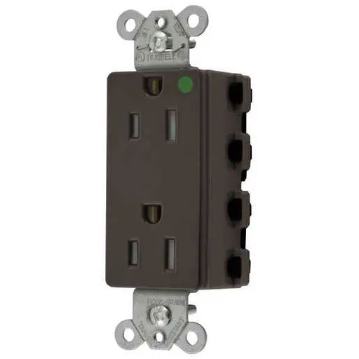 Bryant Hubbell Wiring Device-Kellems SNAPConnect Decorator Receptacle Hospital Grade 15A/125V Tamper-Resistant Brown (SNAP2172TRA)