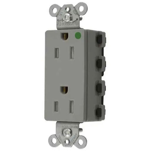 Bryant Hubbell Wiring Device-Kellems SNAPConnect Decorator Receptacle Hospital Grade 15A/125V Tamper-Resistant Gray (SNAP2172GYTRA)