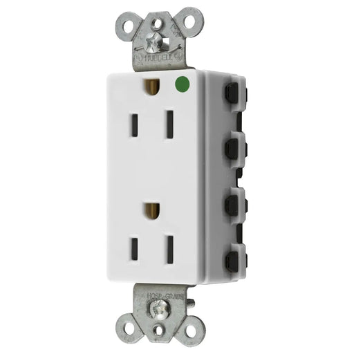 Bryant Hubbell Wiring Device-Kellems SNAPConnect Decorator Receptacle Hospital Grade 15A/125V USA White (SNAP2172WNA)