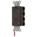 Bryant Hubbell Wiring Device-Kellems SNAPConnect Decorator Receptacle Hospital Grade 20A/125V Split Circuit Tamper-Resistant Brown (SNAP2182SCTRA)