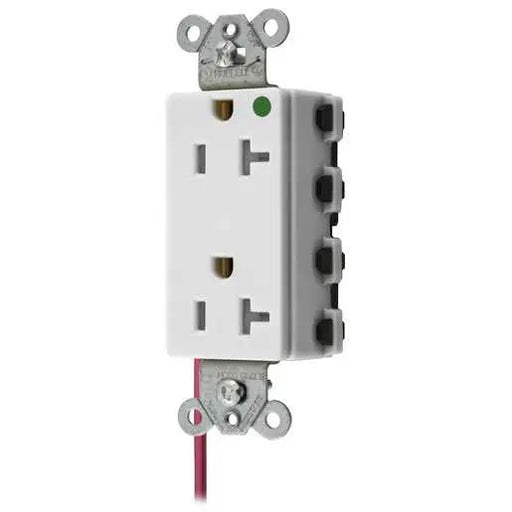 Bryant Hubbell Wiring Device-Kellems SNAPConnect Decorator Receptacle Hospital Grade 20A/125V Split Circuit Tamper-Resistant White (SNAP2182WSCTRA)