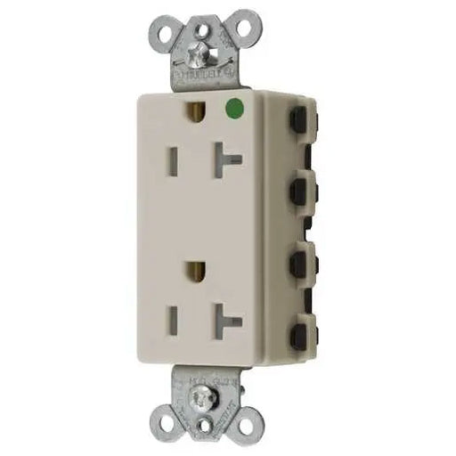 Bryant Hubbell Wiring Device-Kellems SNAPConnect Decorator Receptacle Hospital Grade 20A/125V Tamper-Resistant Light Almond (SNAP2182LATRA)