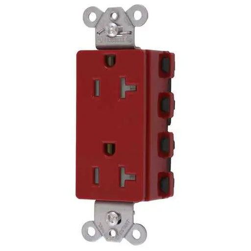 Bryant Hubbell Wiring Device-Kellems SNAPConnect Decorator Receptacle Hospital Grade 20A/125V Tamper-Resistant Red (SNAP2182RTRA)