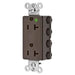 Bryant Hubbell Wiring Device-Kellems SNAPConnect Decorator Receptacle Hospital Grade 20A/125V USA Brown (SNAP2182NA)