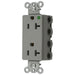 Bryant Hubbell Wiring Device-Kellems SNAPConnect Decorator Receptacle Hospital Grade 20A/125V USA Gray (SNAP2182GYNA)