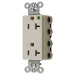 Bryant Hubbell Wiring Device-Kellems SNAPConnect Decorator Receptacle Hospital Grade 20A/125V USA Light Almond (SNAP2182LANA)