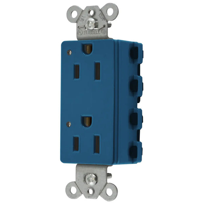Bryant Hubbell Wiring Device-Kellems SNAPConnect Decorator Receptacles 15A/125V LED Blue (SNAP2152BLL)