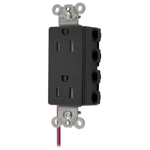 Bryant Hubbell Wiring Device-Kellems SNAPConnect Decorator Receptacles 15A/125V Split Circuit Tamper-Resistant Black (SNAP2152BKSCTRA)