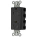 Bryant Hubbell Wiring Device-Kellems SNAPConnect Decorator Receptacles 15A/125V Tamper-Resistant Black (SNAP2152BKTRA)