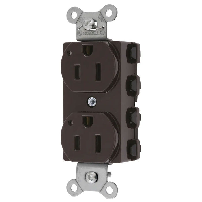 Bryant Hubbell Wiring Device-Kellems SNAPConnect Duplex Receptacle 15A/125V LED Brown (SNAP5262L)