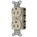 Bryant Hubbell Wiring Device-Kellems SNAPConnect Duplex Receptacle 15A/125V LED Ivory (SNAP5262IL)