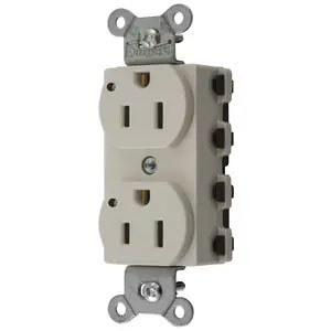Bryant Hubbell Wiring Device-Kellems SNAPConnect Duplex Receptacle 15A/125V LED Light Almond (SNAP5262LAL)