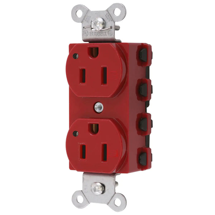 Bryant Hubbell Wiring Device-Kellems SNAPConnect Duplex Receptacle 15A/125V LED Red (SNAP5262RL)
