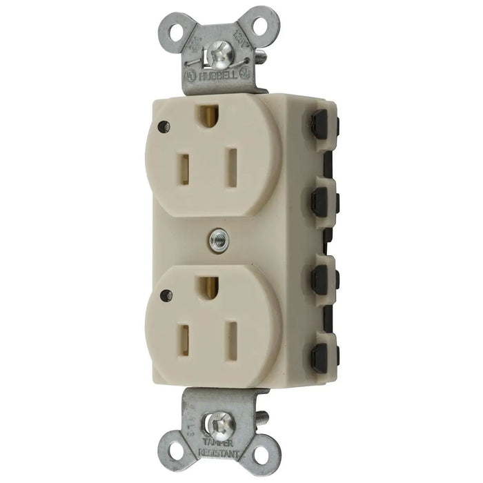 Bryant Hubbell Wiring Device-Kellems SNAPConnect Duplex Receptacle 15A/125V LED Tamper-Resistant Ivory ST2 (SNAP5262ILTRA)