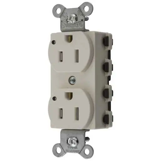 Bryant Hubbell Wiring Device-Kellems SNAPConnect Duplex Receptacle 15A/125V LED Tamper-Resistant Light Almond ST2 (SNAP5262LALTRA)