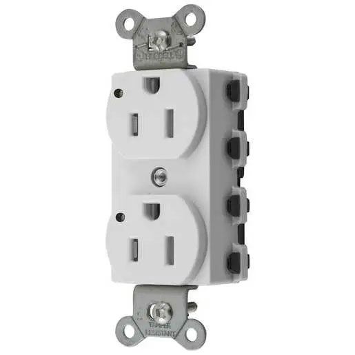 Bryant Hubbell Wiring Device-Kellems SNAPConnect Duplex Receptacle 15A/125V LED Tamper-Resistant White ST2 (SNAP5262WLTRA)