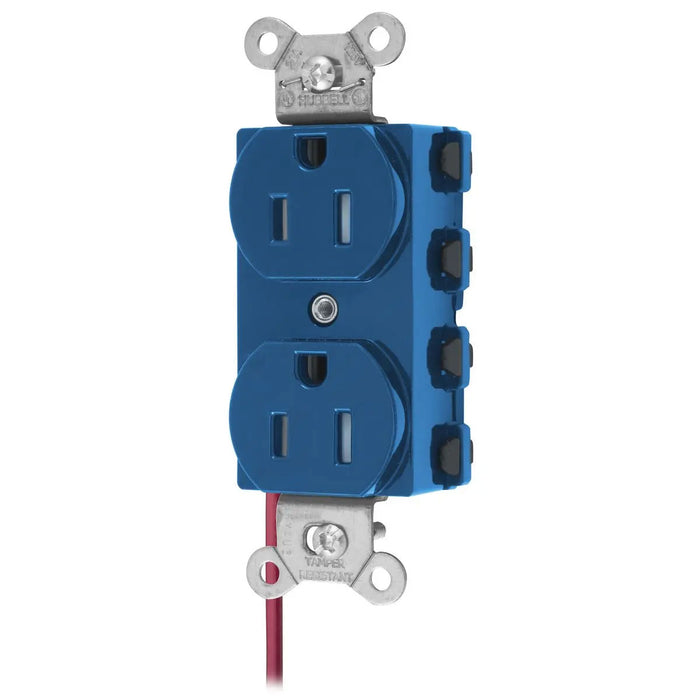 Bryant Hubbell Wiring Device-Kellems SNAPConnect Duplex Receptacle 15A/125V Split Circuit Tamper-Resistant Blue (SNAP5262BLSCTRA)