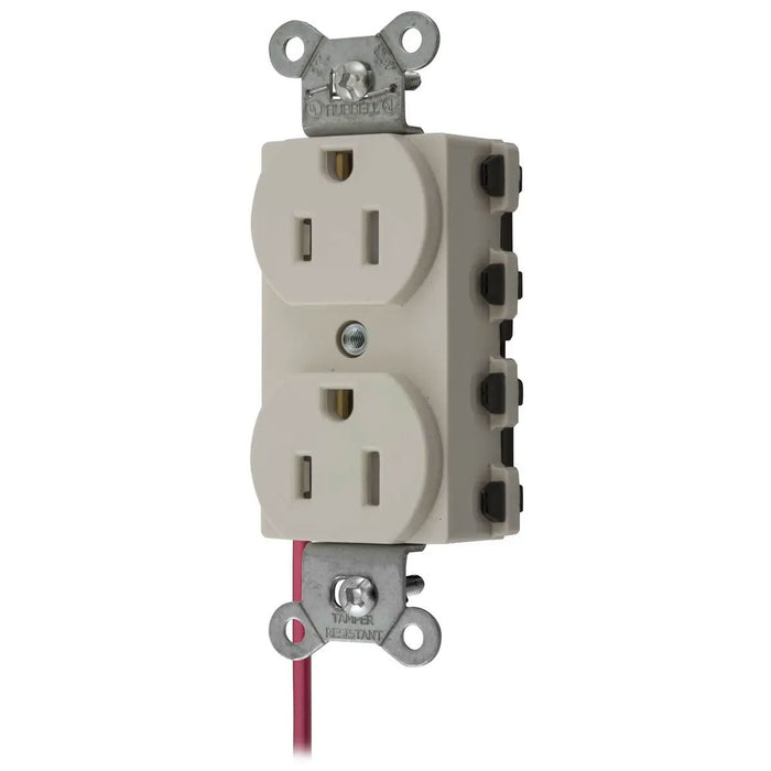 Bryant Hubbell Wiring Device-Kellems SNAPConnect Duplex Receptacle 15A/125V Split Circuit Tamper-Resistant Light Almond (SNAP5262LASCTRA)