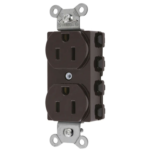 Bryant Hubbell Wiring Device-Kellems SNAPConnect Duplex Receptacle 15A/125V USA Brown (SNAP5262NA)