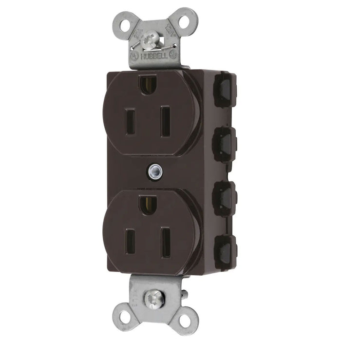 Bryant Hubbell Wiring Device-Kellems SNAPConnect Duplex Receptacle 15A/125V USA Brown (SNAP5262NA)