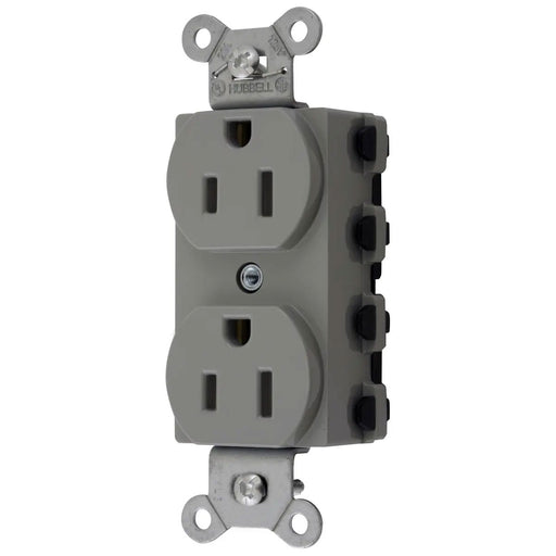 Bryant Hubbell Wiring Device-Kellems SNAPConnect Duplex Receptacle 15A/125V USA Gray (SNAP5262GYNA)